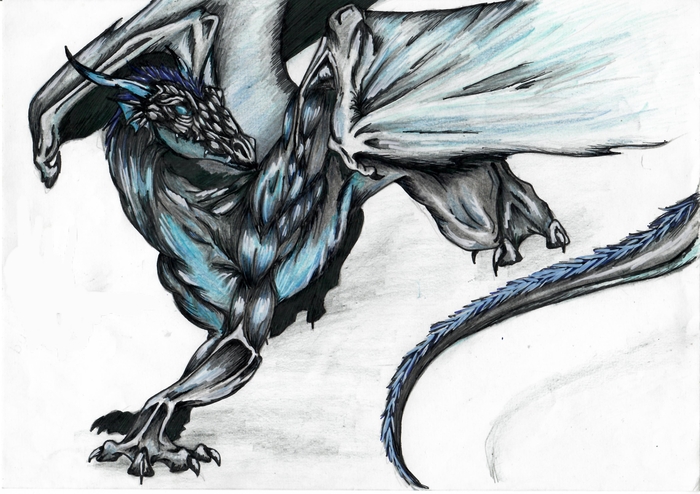 The Dragon - My, Drawing, The Dragon, Old