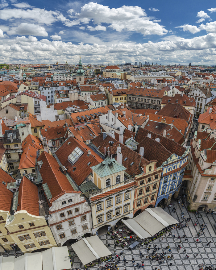 Prague, view of the city from the chimes. - My, The photo, Prague, Панорама, Vacation, Beginning photographer, Nikon d5100