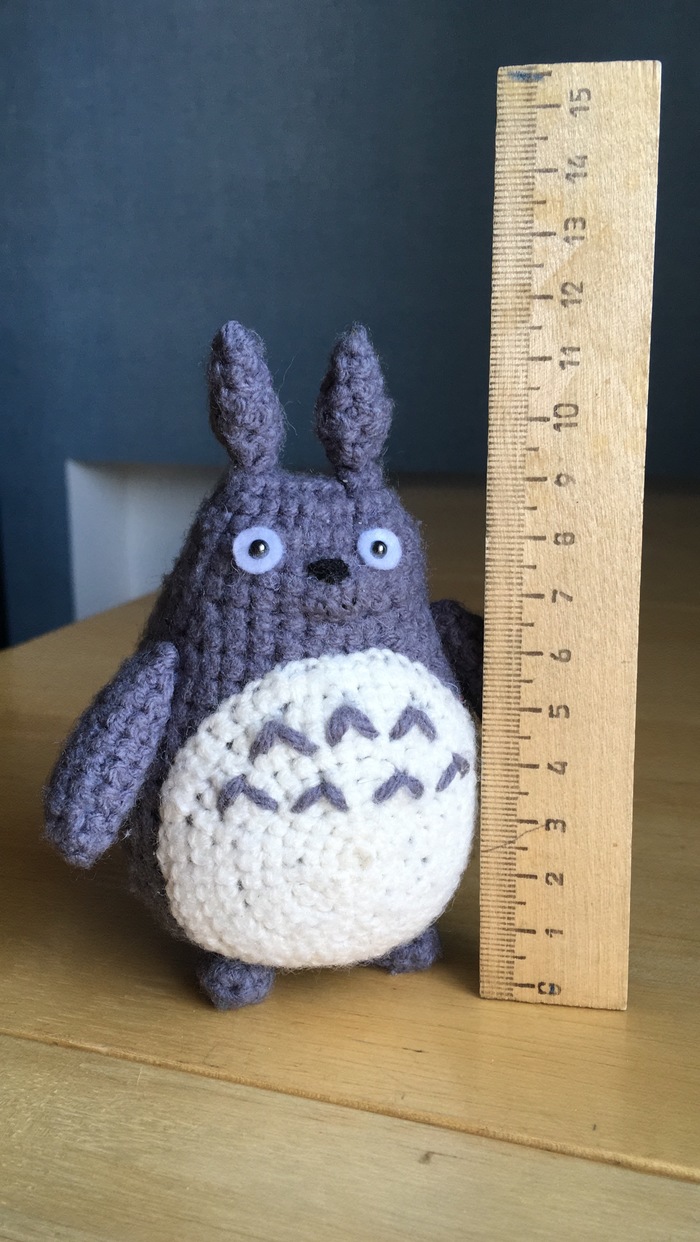 My neighbor Totoro - My, Totoro, My neighbor Totoro, Needlework without process, Amigurumi, Soft toy, Knitting, Crochet, GIF, Longpost
