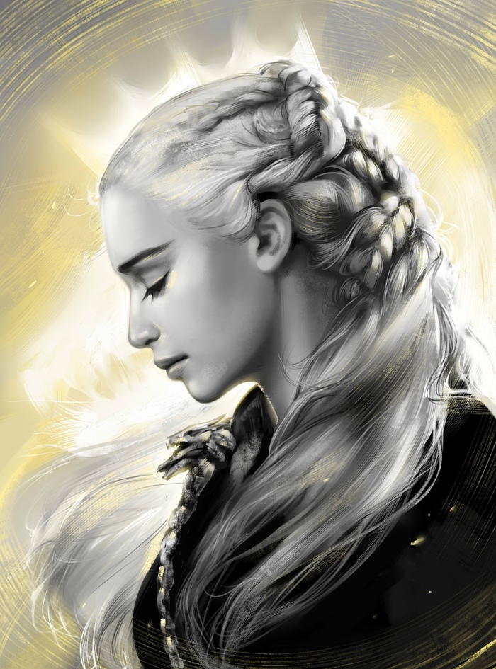 Queen - My, Game of Thrones, Daenerys Targaryen, Fan art, Drawing, Portrait, Game of Thrones season 8, Jwitless, Illustrations