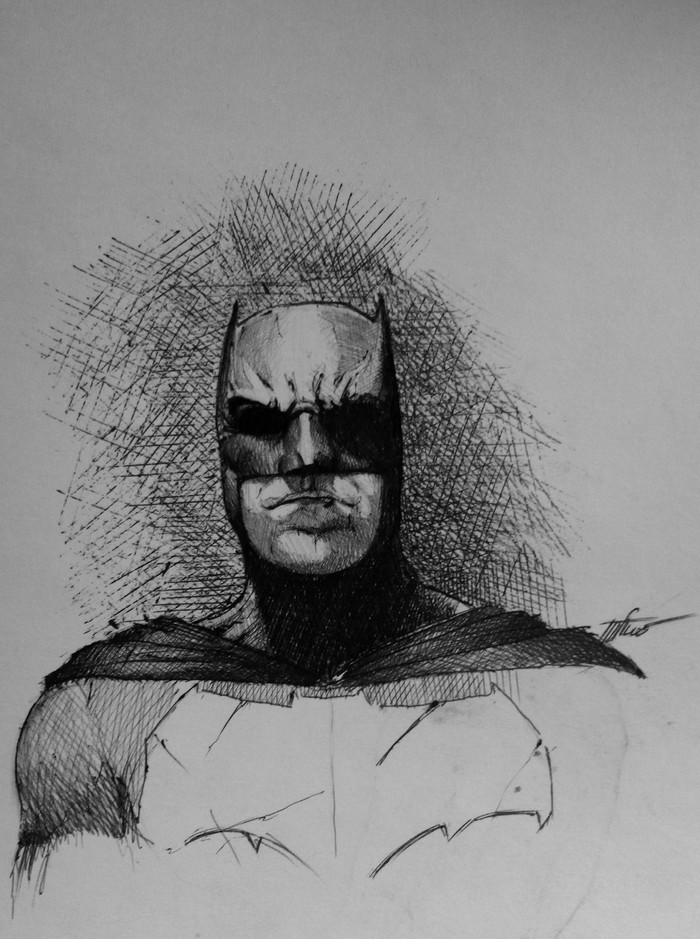 Batman - My, Batman, Art, Sketch, Drawing, , Graphics, Dc comics, Superheroes