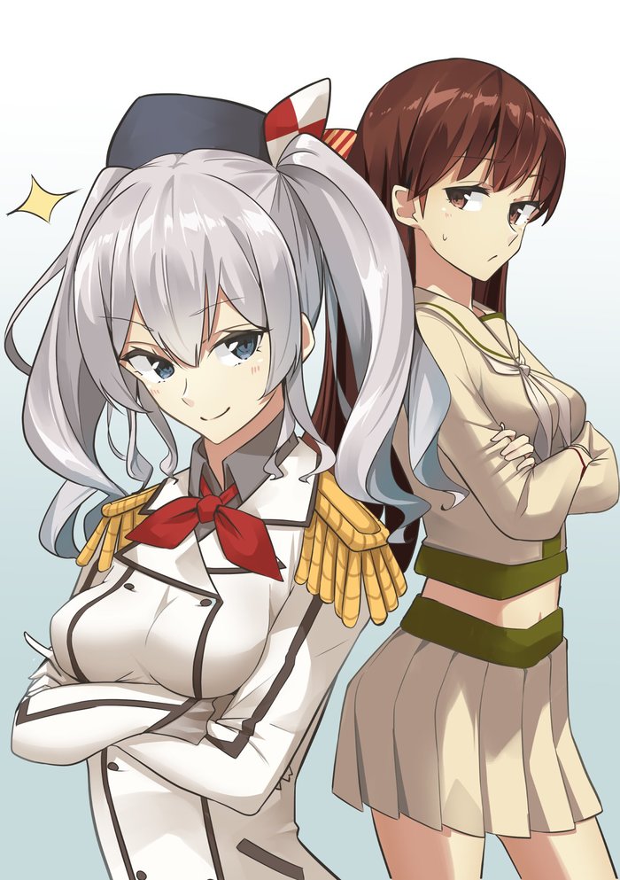 Kashima, Ooi and Kinu (Artist: Negahami) - Kantai collection, Anime, Anime art, Kashima, Ooi, Kinu, Longpost