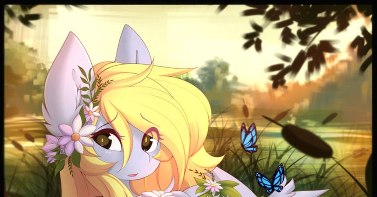 Derpy in nature - NSFW, MLP Suggestive, My little pony, Derpy hooves, Anthro, Art, Teranen