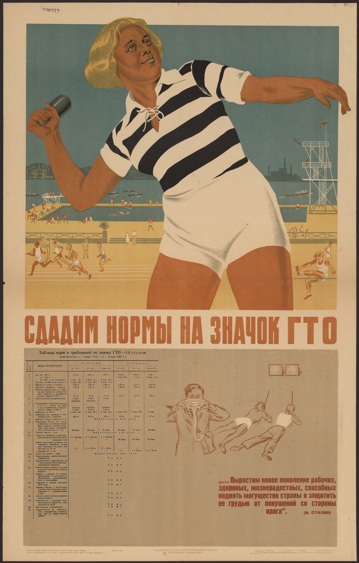 Go in for sports!, USSR, 1930s. - Poster, the USSR, Agitation, Sport, Healthy lifestyle, Health, Interesting, Physical Education, Longpost