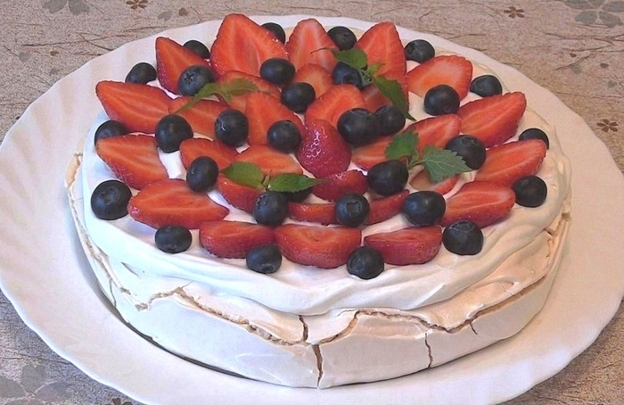 Cake Anna Pavlova - My, Cake, Cooking, Recipe, Dessert, , Video, Meringue