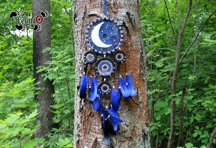 Dreamcatcher Hunting for stars, 76 cm - My, Amulet, Needlework without process, Creation, Longpost, Dreamcatcher