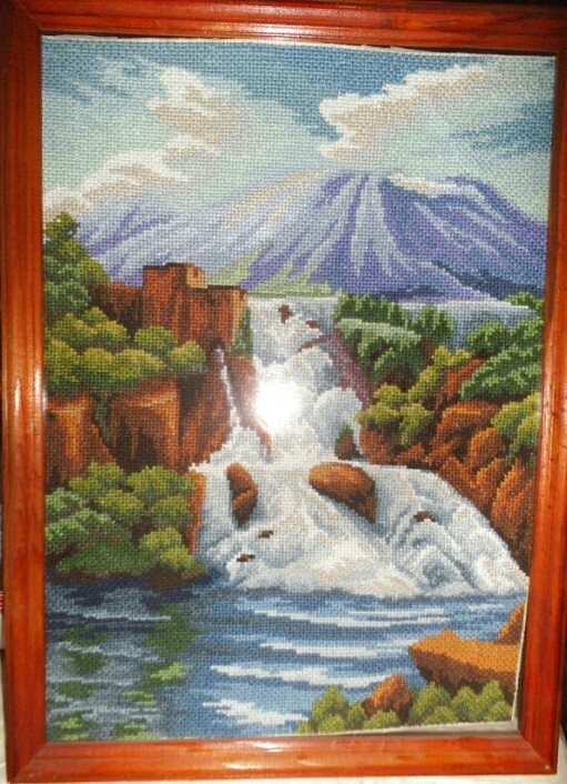 Hobby - My, Cross-stitch, Waterfall