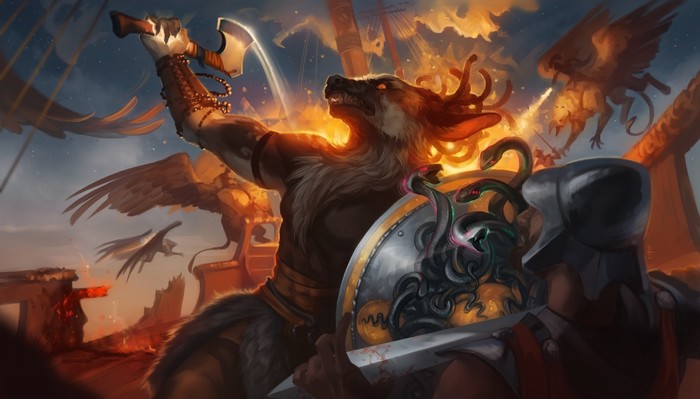 Attack - Furry, Art, Deadro, Fire, Battle