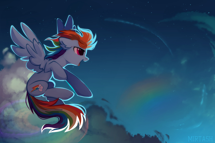 Night Rainbow My Little Pony, Rainbow Dash, Mirtash