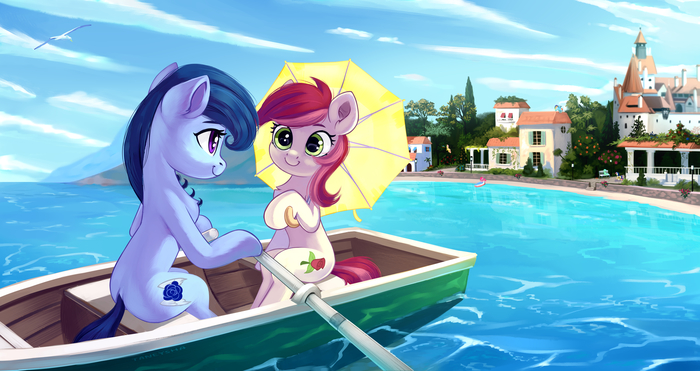 Friends In The Boat - My Little Pony, Original Character, Roseluck, MLP Lesbian, Taneysha