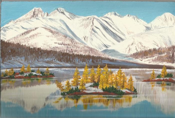 Jack London Lake - My, Lake, Oil painting, Painting, Butter, Landscape, The mountains, Jack London Lake, Nature