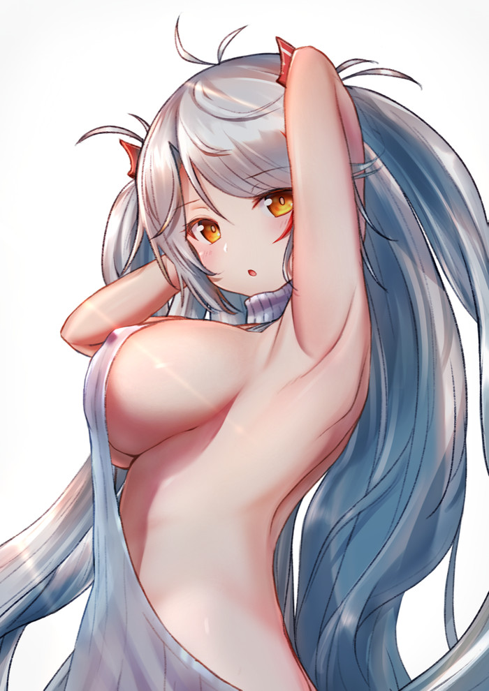 Prinz Eugen - NSFW, Azur Lane, Prinz Eugen, Sugoi Dekai, Sideboob, Anime Art, Аниме, Арт, Этти