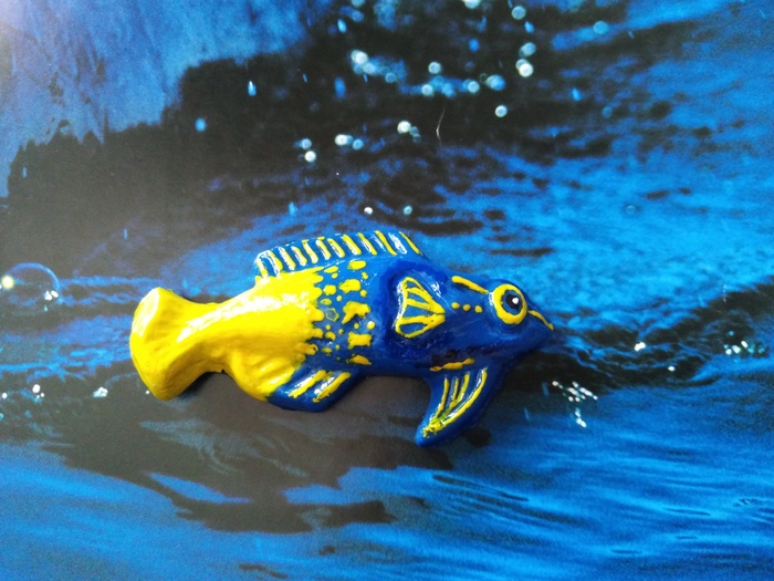 The fish is a gift! - My, Needlemen, Handmade, Polymer clay, Freebie, For free, Is free