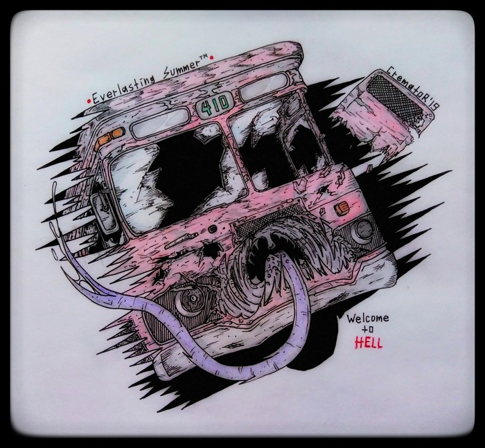 410 [Demon Bus] - My, Visual novel, Bus 410, Endless summer, Art