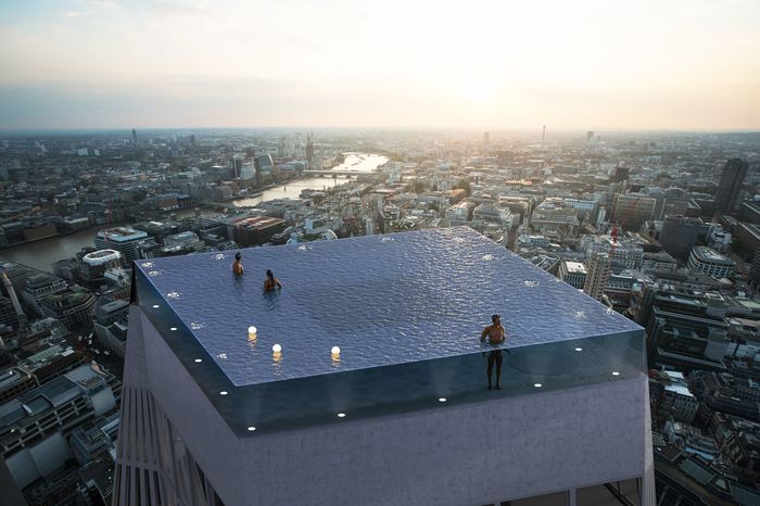 Swimming pool on the roof of a skyscraper - Architecture, Skyscraper, Swimming pool, Unusual