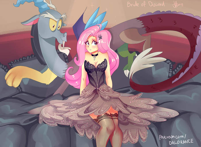 Bride of Discord - My Little Pony, Хуманизация, Fluttershy, MLP Discord, Xjenn9, Шиппинг, Чулки