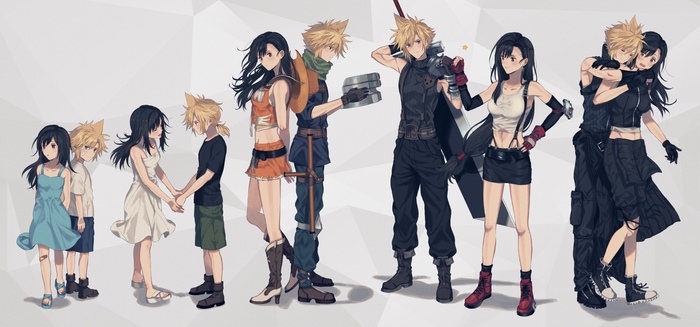 From to Crisis Core to Advent Children - Anime art, Final Fantasy, Final fantasy vii, Tifa lockhart, Cloud Strife