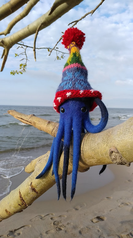Sea animals. Author's toys in the technique of wet felting. - My, Dry felting, Wallow, Handmade, Author's toy, Marine life, Octopus, Crab, Longpost