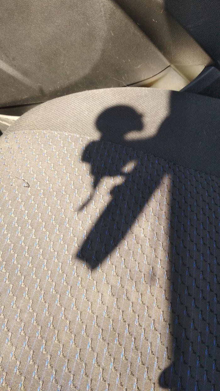 The shadow from the receptionist looks like a small alien - My, It seemed, Shadow, Auto