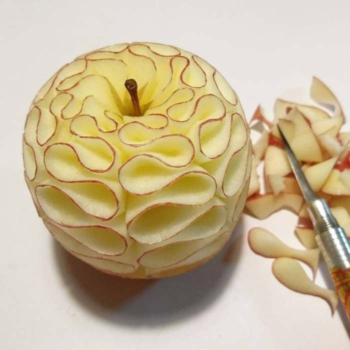 Apple. Handmade. Mastery 80 lvl. - Craftsmanship, Beautiful, Cool, The photo, With your own hands, Needlework without process, Carving