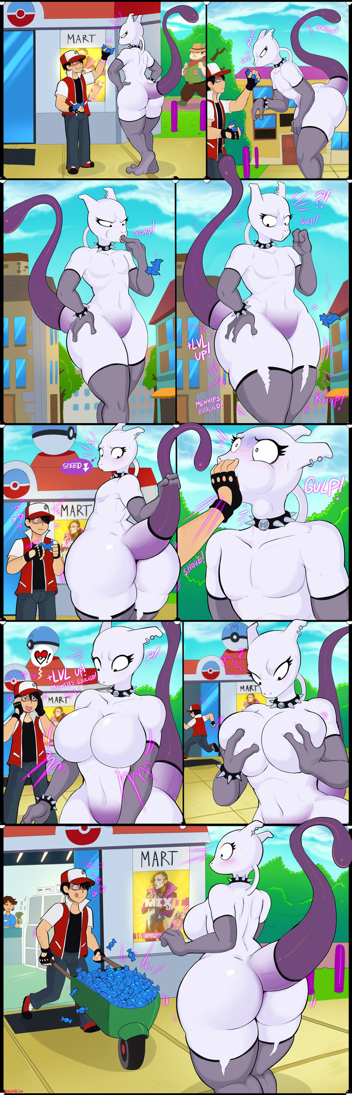 Evolution of Mewtwo - NSFW, Shadman, Comics, Web comic, Pokemon, Mewtwo, Red, Longpost