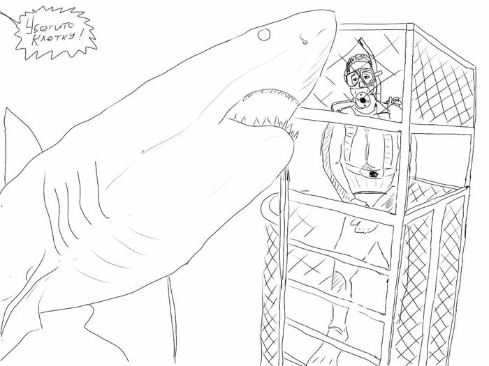 На съёмках фильма "Челюсти" | Пикабу