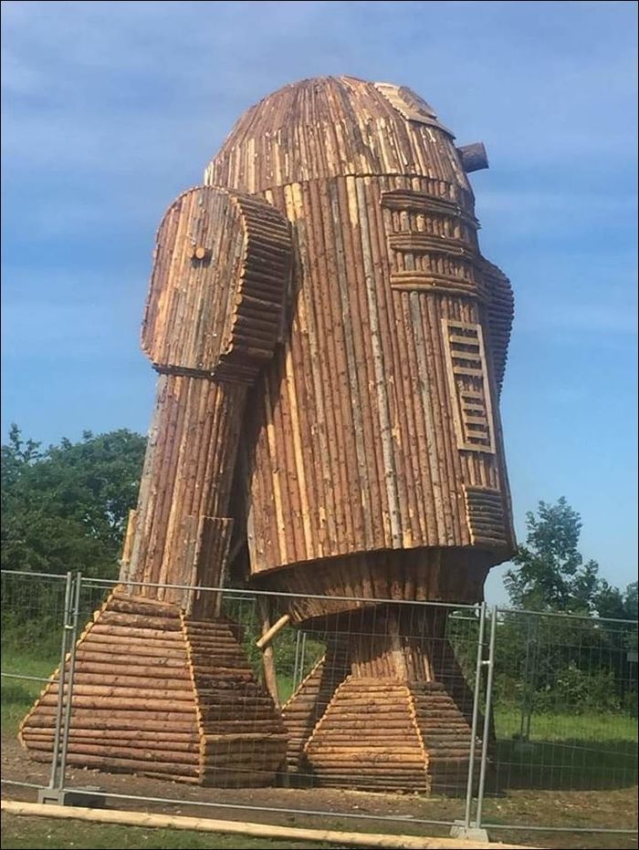 Trojan droid - Star Wars, R2d2, Wood sculpture, R2-D2
