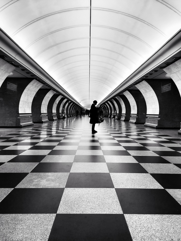 Checkers - My, The photo, Metro, Black and white photo
