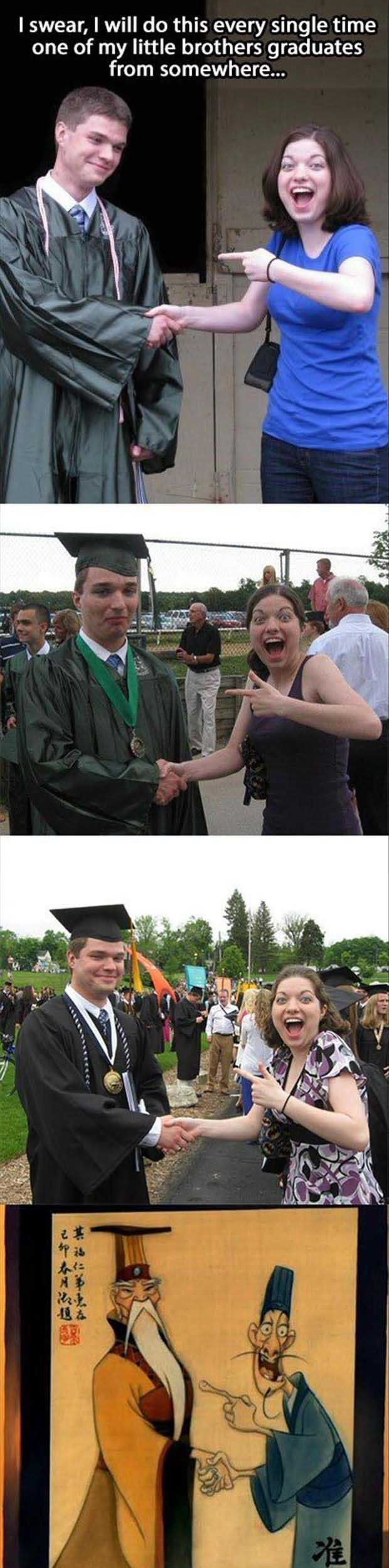 Cool sister! - Reddit, Brother, Sister, High school graduation, The photo, Humor, Translation, Picture with text, Longpost, Sisters