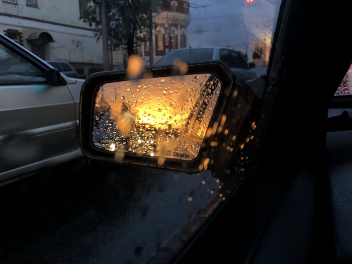 Just a very beautiful weather, scroll on) - My, The photo, Rain, Sunset, Mirror, Reflection