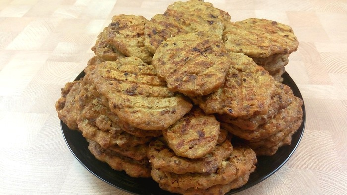 Печеночные оладьи на гриле.