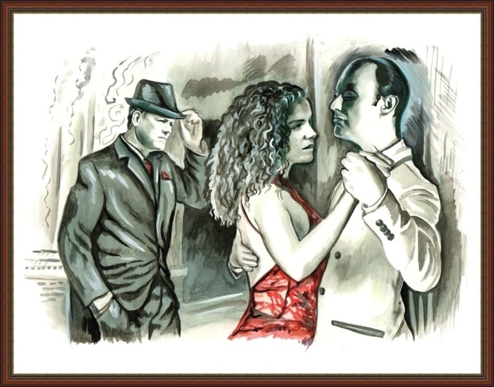 A series of arts: Tango for three... - BBC Sherlock series, Mycroft Holmes, Lestrade, Fan art, Longpost