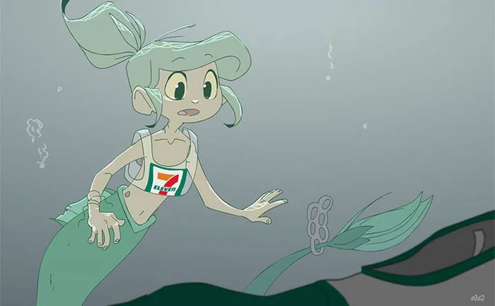 Mermaid in the 21st century - Comics, Longpost, Ecology, 9GAG, the little Mermaid, Environmental pollution, S0s2, The Little Trashmaid