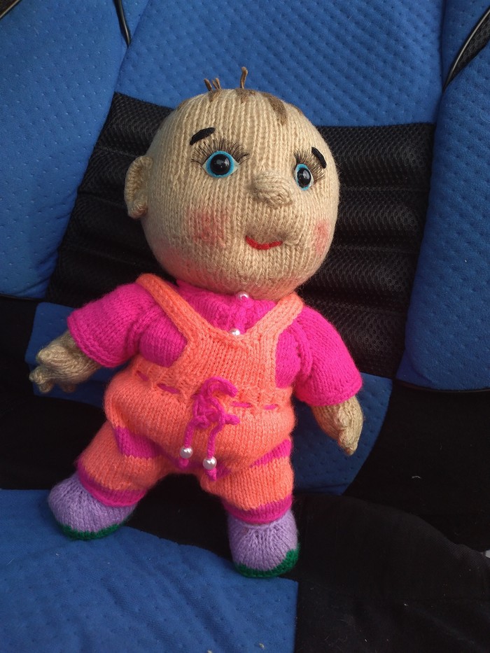 Knitting baby doll - My, Bobblehead, With your own hands, I knit, Knitting, Longpost, Amigurumi