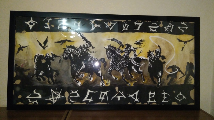 Horsemen of the Apocalypse - My, Horsemen of the Apocalypse, Painting, Darksiders, Drawing, Runes