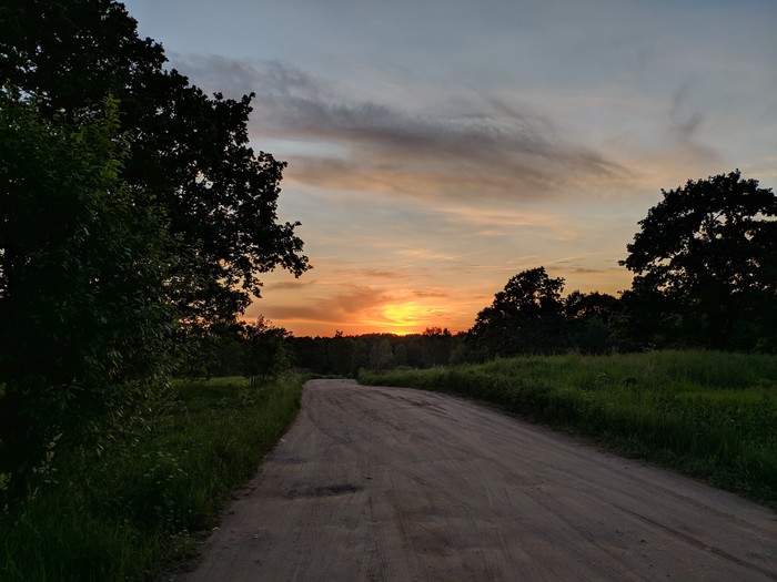 Beautiful sunset - My, Sunset, Nature, Pskov region