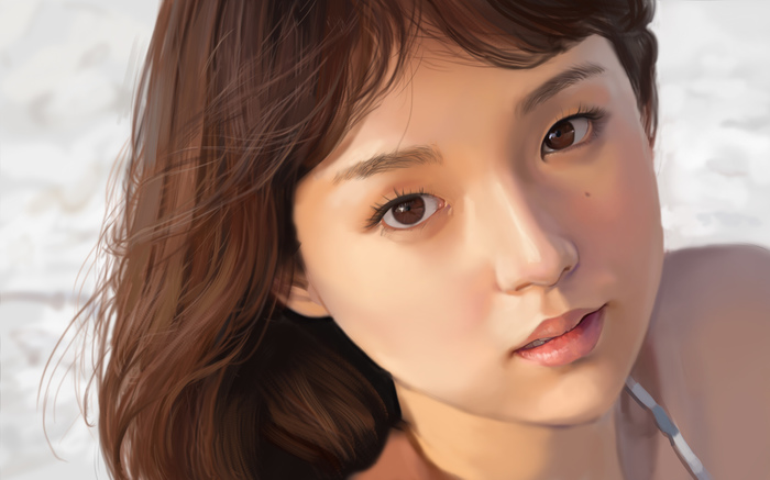 Ai Shinozaki - My, Fan art, Japanese, Ai shinozaki, Asian, Girls, Drawing, Digital drawing, Portrait