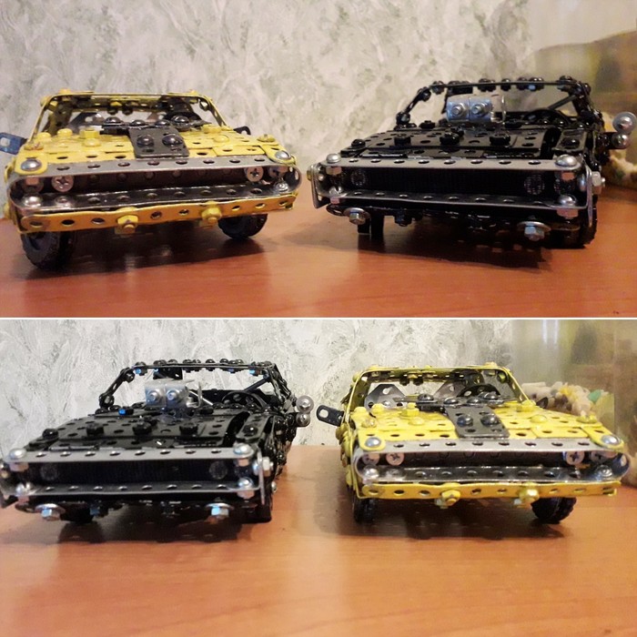 Dodge charger 1970 and Dodge challenger 1970 from the iron constructor - My, Dodge, Muscle car, Modeling, Scale model, Constructor, Retro car, Homemade, Auto