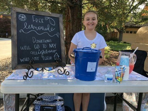 Nine-year-old girl raised $1,000 for neighbors whose house burned down - Kindness, Fire, Donations, Children