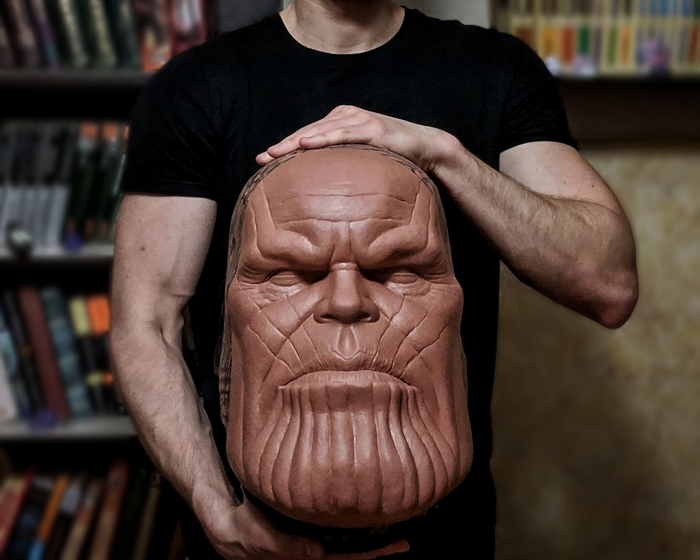 Thanos in 1:1 format from plasticine - My, Thanos, Avengers, Marvel, Sculpture, Creation, Plasticine, Friday, Friday tag is mine, Longpost