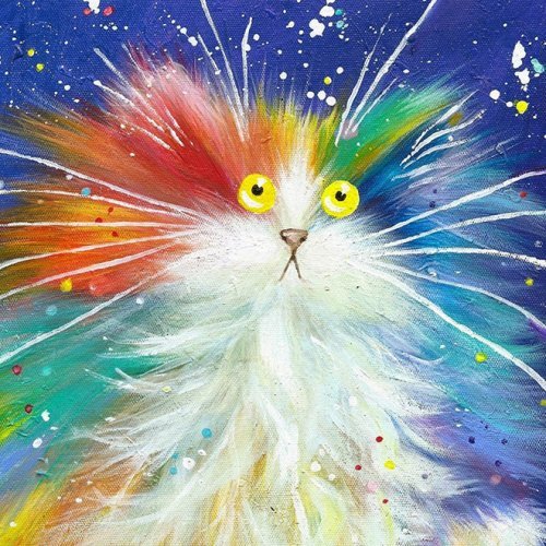 Funny cats Kim Haskins. - cat, Drawing, Positive, Longpost