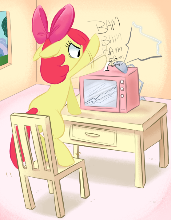 Work, iron! - My little pony, Applebloom, Art, Adequality