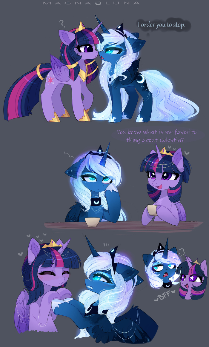 Royal Besties - My Little Pony, Twilight sparkle, Princess Luna, Шиппинг, MLP Lesbian, Magnaluna