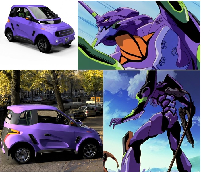 Get in the car, Shinji! - Auto, Russia, Anime, Evangelion, Electric car, Eva 01