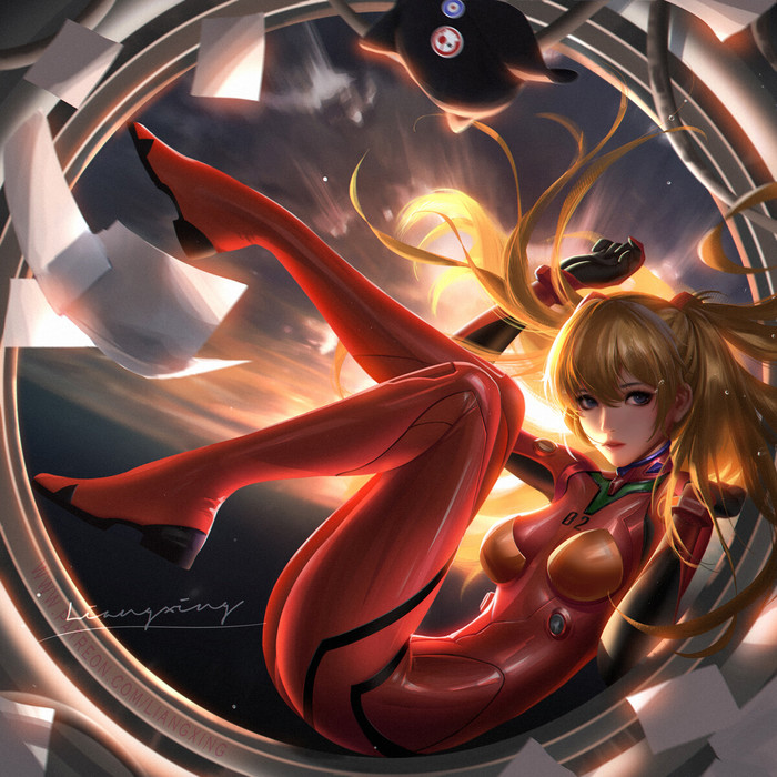 Asuka - Art, Drawing, Asuka langley, Evangelion, Anime, Liang xing