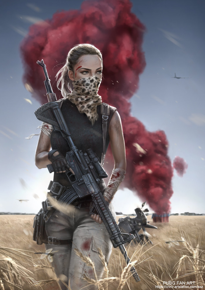 PUBG GIRL - PUBG, Fan art, Drop, Art