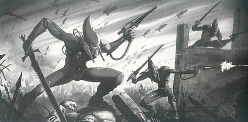 Striking Scorpion - Striking Scorpions, Eldar, Warhammer 40k, Art, Longpost