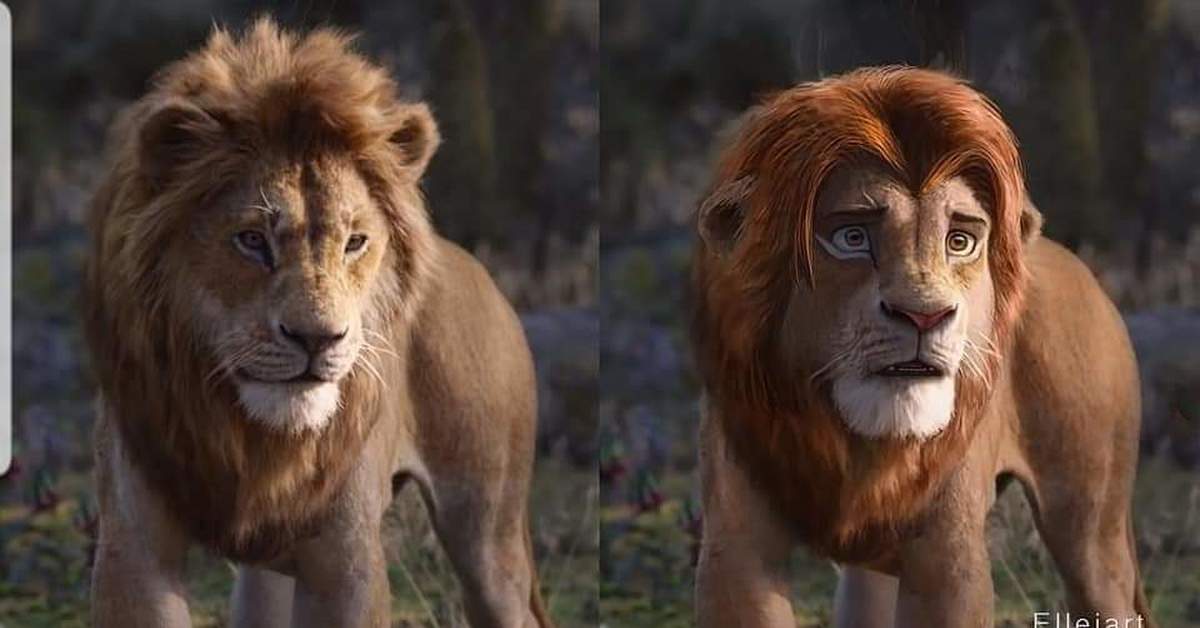 Пародия лев. Король Лев 2019 Симба.