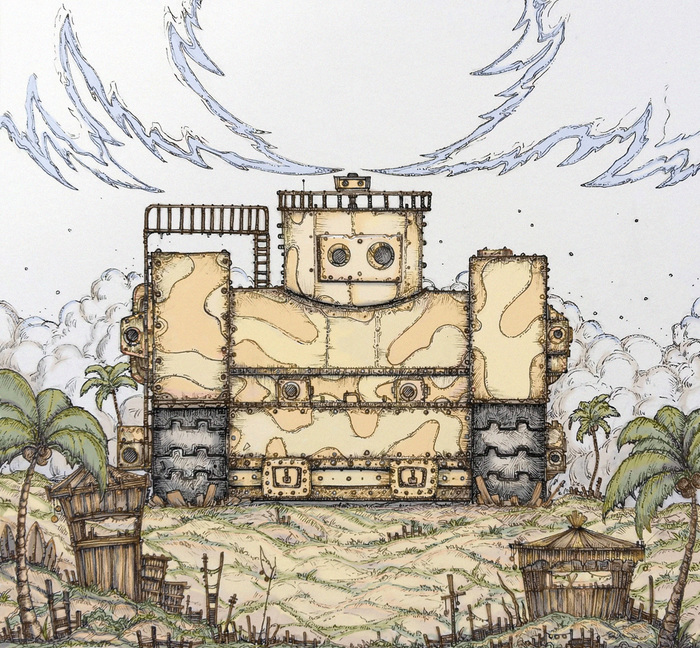 Iron kaput - My, Drawing, Art, Iron kaput, Pun, Tanks