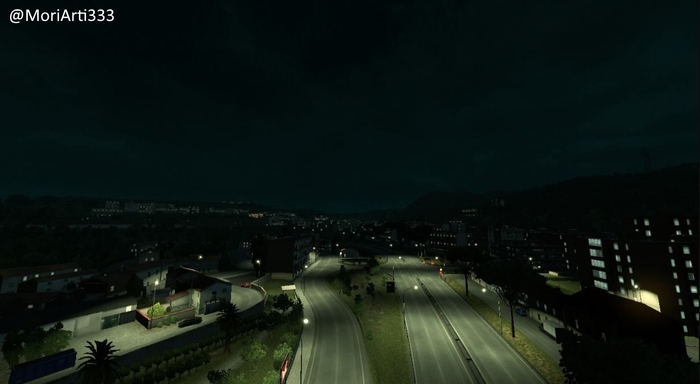 Night - My, Euro Truck Simulator 2, Night, Frame, No rating